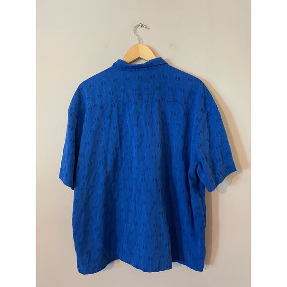 Honor The Gift Blue Diamond Button Down Short Sleeve Top XXL - Picture 3 of 8
